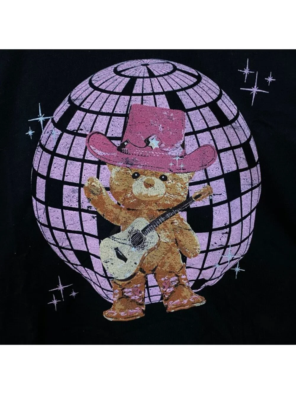 Rebellious One Disco Cowgirl Bear Crop Top XL